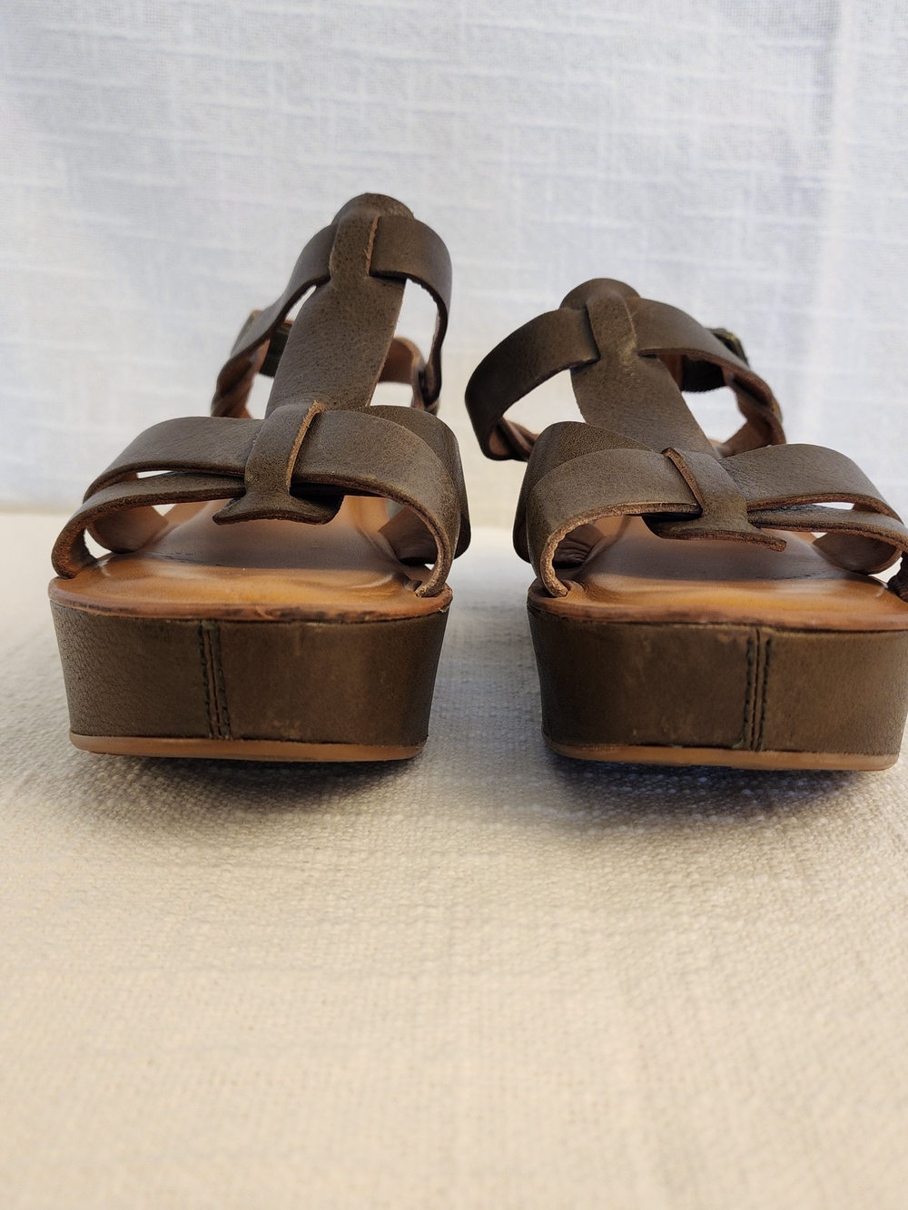 Pre-loved Kork- Ease Green Leather Platform Sandals Women's Size 8 A433 - Picture 5 of 10